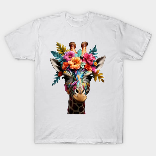 Vibrant little Giraffe Face T-Shirt by Liana Campbell